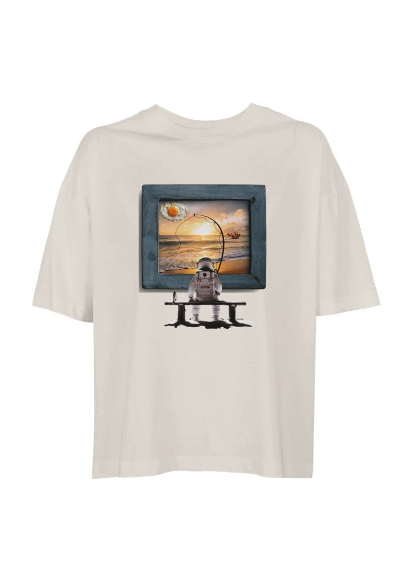 Camiseta "Vacaciones, NOt found" boxy fit