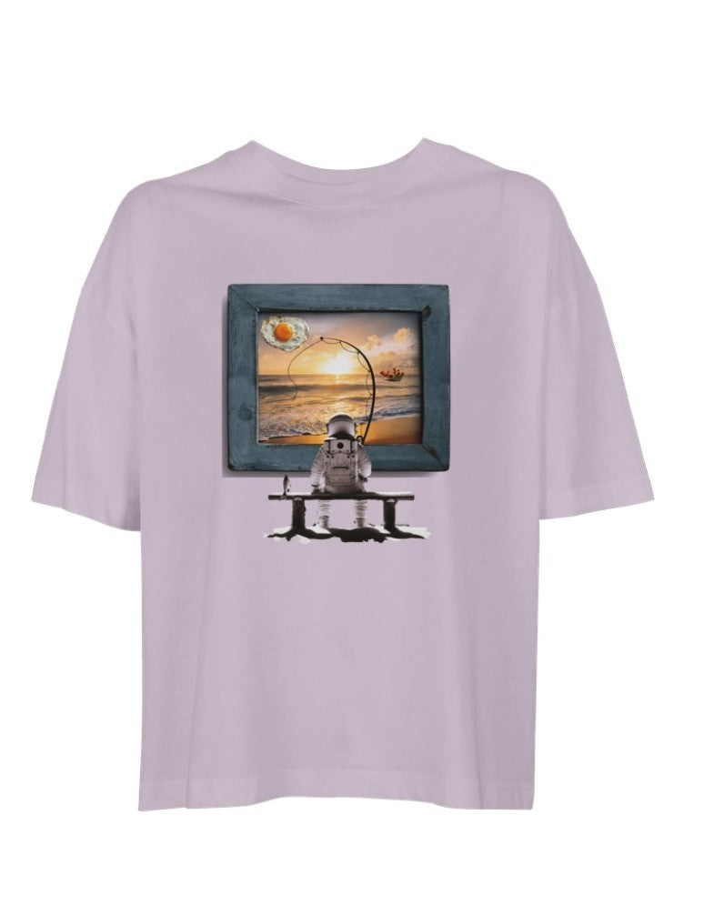 Camiseta "Vacaciones, NOt found" boxy fit