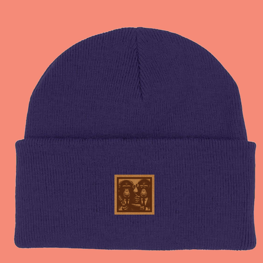 Gorro parche grabado "Bi monkeys"