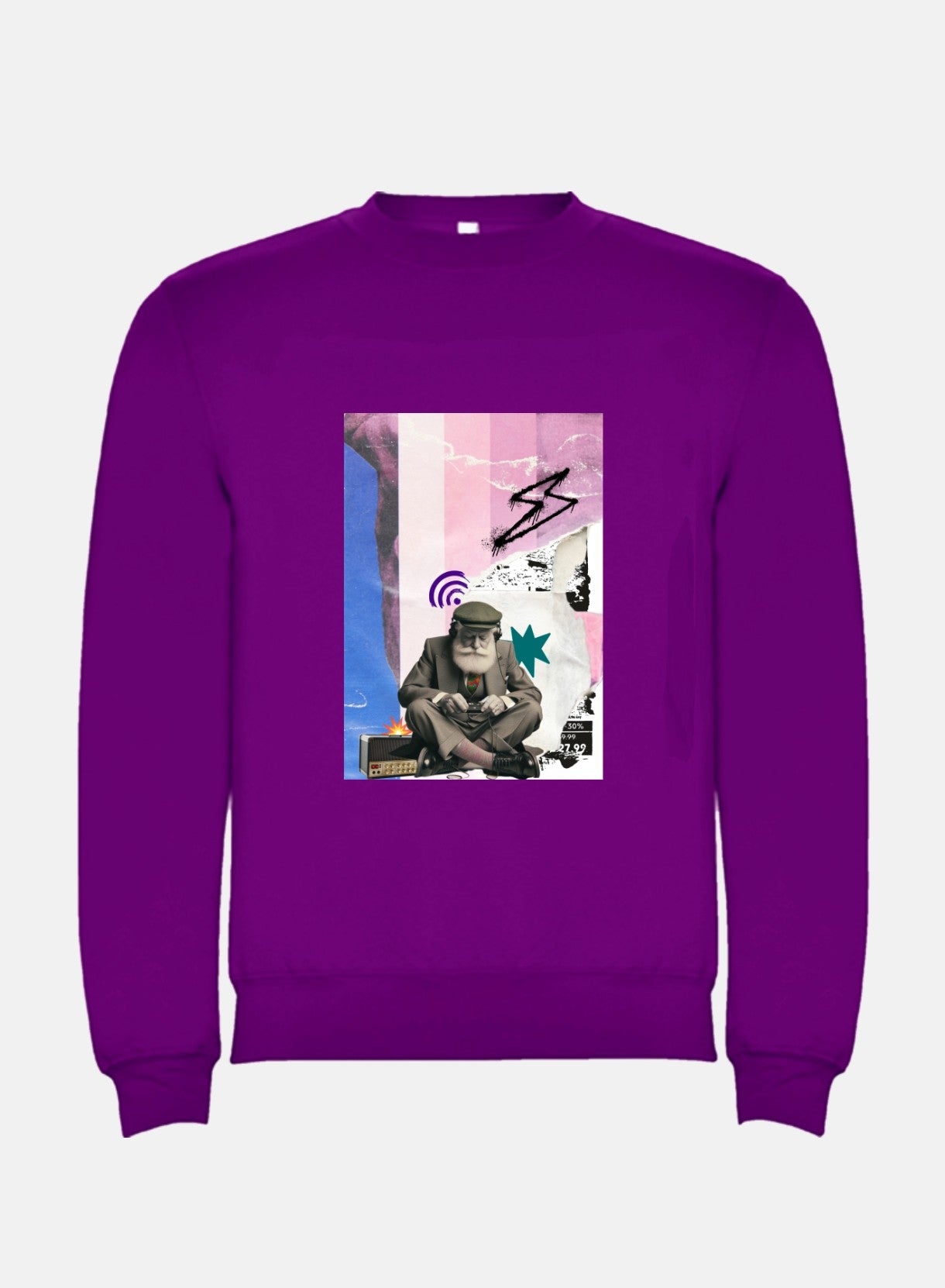 Sudadera "Man sitting listening to music" boxy fit