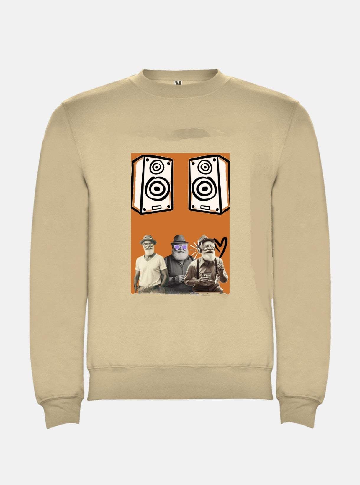 Sudadera "Happy men listening to music" boxy fit