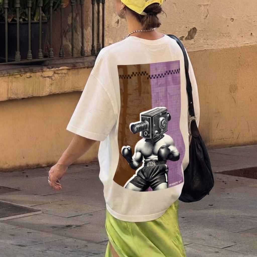 Camiseta "Figth" oversize